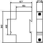 Габаритный чертеж УЗИП класса I B25, B50, B80